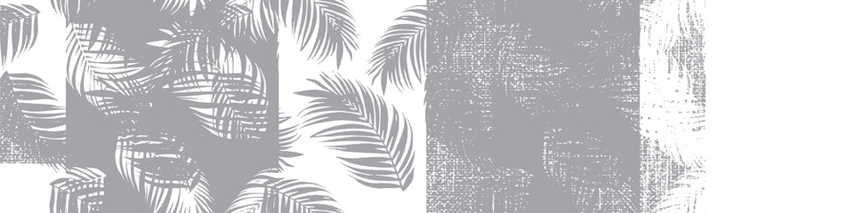 Vector colorful collage contemporary natural seamless pattern. Modern abstract shapes, hand drawn textures, tropical leaves. Vector pattern with exotic abstract leaves for any purposes  © PATTERN_SPIRIT