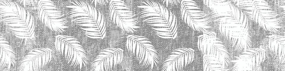 Palm leaves. Tropical seamless background pattern. Graphic design with amazing palm trees suitable for fabrics, packaging, covers. Set of posters. Modern abstract shapes, hand drawn textures, tropical