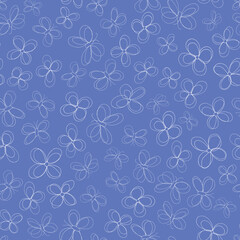 Vector blue Dark Flower Storm seamless pattern background.