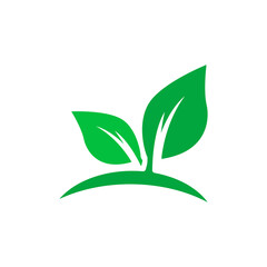 Green leaf ecology nature logo vector icon design. Simple style illustration