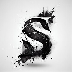 A abstract illustration of a dark Letter  on a white background