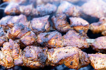 Grilled barbecue on the grill.