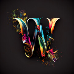 A abstract illustration of a colorful Letter on a white background