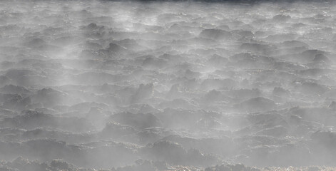A close-up of steam above a plowed field © sebi_2569