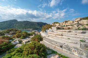 Amazing views from Knidos, which was a Greek city in ancient Caria in Asia Minor, Turkey, situated on the Datça peninsula, now known as Gulf of Gökova.