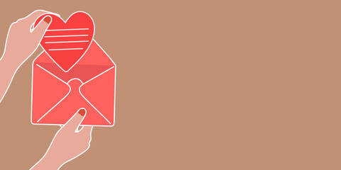 Postcards and envelopes with hands. Isolated handwritten postcards and envelopes with postage stamps. Packaging of postcards and letters. Modern collection of love and friendship letter designs