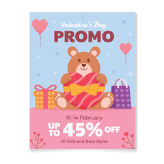 Teddy Bear Promoting Valentines Day Sale