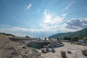 Amazing views from Knidos, which was a Greek city in ancient Caria in Asia Minor, Turkey, situated...