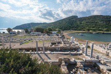 Amazing views from Knidos, which was a Greek city in ancient Caria in Asia Minor, Turkey, situated...