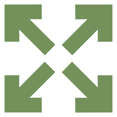 expand four green arrows icon