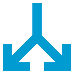 split two way blue arrow icon