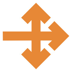 Fototapeta premium three way orange arrow icon