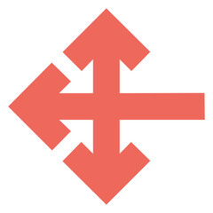 Fototapeta premium three way red arrow icon