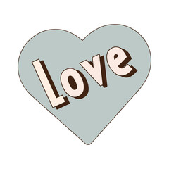 Retro style Valentine's day. Vector illustration of Groovy retro heart. Valentines day greeting card.Hippie happy heart in retro cartoon style.Valentines Day. Vintage heart.y2k.