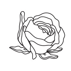 Flower Outline rose tilted  
