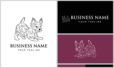 line art dog logo template