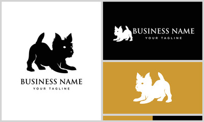 line art dog logo template