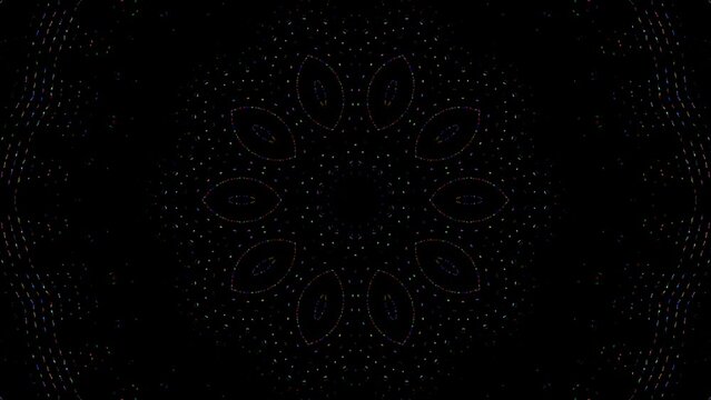Abstract Kaleidoscope pattern with full colors. Magic mandala. 4k	