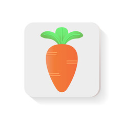 Carrot vegetable icon. Flat illustration of carrot. 
 Healthy vegetable carrot sign symbol