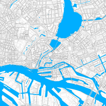 Hamburg, Germany high resolution vector map