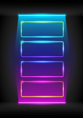 Abstract Colorful Neon Frames Set