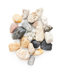 Spa stones isolated on white background. Zen still life arrangement