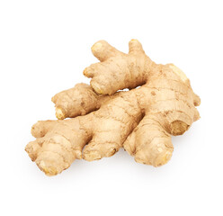 Ginger root isolated on white background. Food ingredient