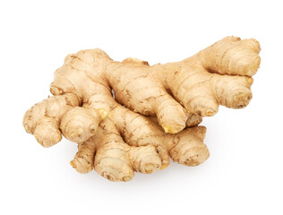 Ginger root isolated on white background. Food ingredient