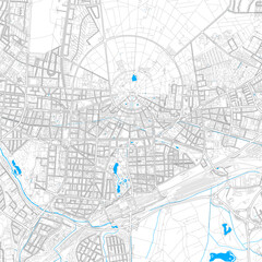 Karlsruhe, Germany high resolution vector map - obrazy, fototapety, plakaty