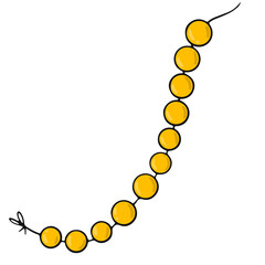 Mardi Gras, festival and carnaval PNG element of beads for prints, stickers, cards, signs, posters, labels, icons, scrapbooking, etc. 