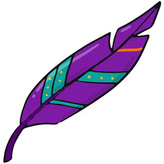 Mardi Gras, festival and carnaval PNG element of feather for prints, stickers, cards, signs, posters, labels, icons, scrapbooking, etc. 