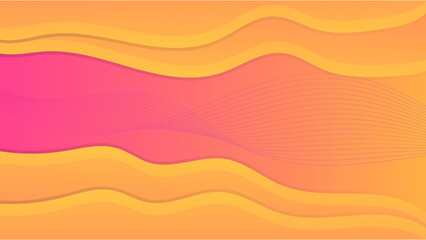 Abstract orange gradient background with waves
