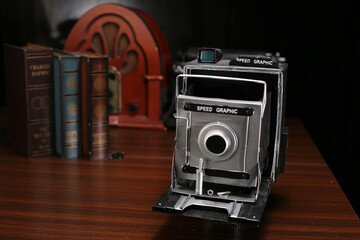 the old photo cameras, the Lens of an old camera