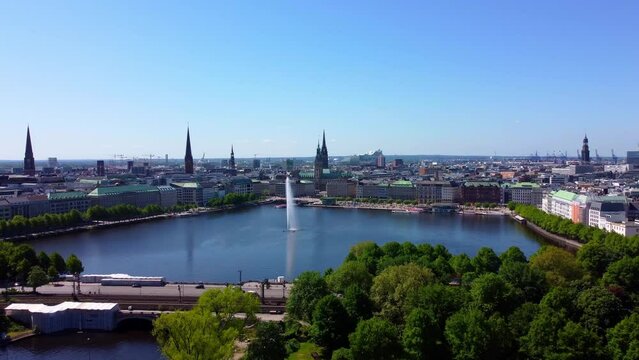 City center of Hamburg Germany from above - travel photography
