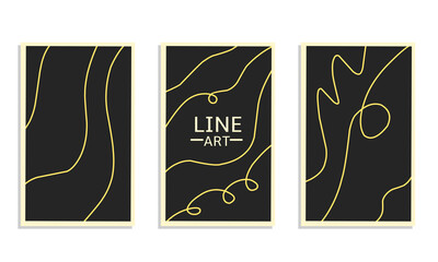 illustration of a set of labels abstract line art minimalism for cover