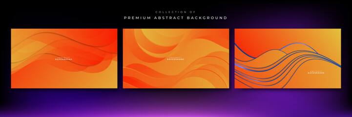 Set of abstract orange background