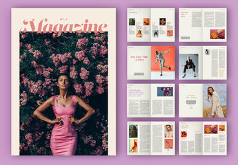 Colorful Print Magazine Layout