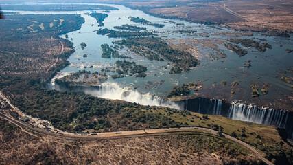 Largest waterfall in the world aerial image