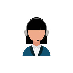 Female customer service icon vector graphics