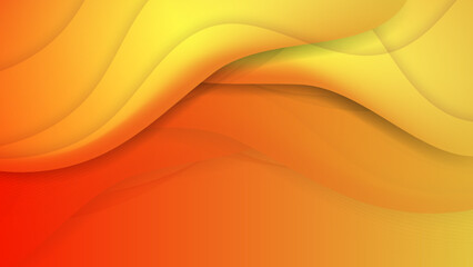 3d modern wave curve abstract presentation background. Luxury paper cut background. Abstract decoration, orange pattern, halftone gradients, 3d Vector illustration. Orange background