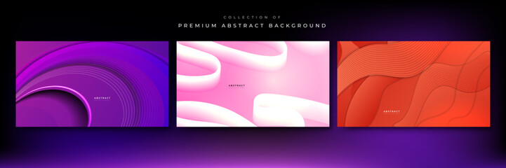 Modern abstract background set, minimal presentation design. Colorful geometric background, vector illustration.