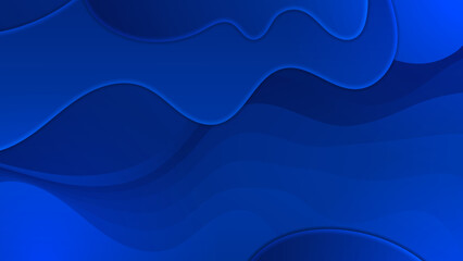 3D modern wave curve abstract presentation background. Luxury paper cut background. Abstract decoration, golden pattern, halftone gradients, 3d Vector illustration. Dark blue background