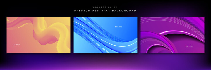 Fototapeta premium Modern abstract background set, minimal presentation design. Colorful geometric background, vector illustration.