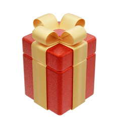 3D Gift Box in Red and Gold