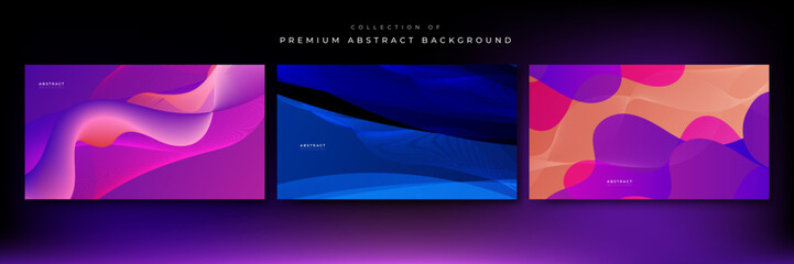 Modern abstract background set, minimal presentation design. Colorful geometric background, vector illustration.