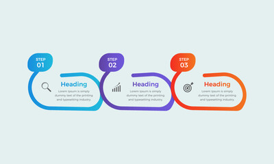 Concept of 3 vector steps of business development infographic design. Simple infographic Presentation design template