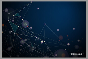 Minimal Geometric Background. Dynamic Shapes Composition, Vector Abstract Background. Modern Technology Illustration With Square Mesh. Digital Geometric Abstraction With Lines And Points.