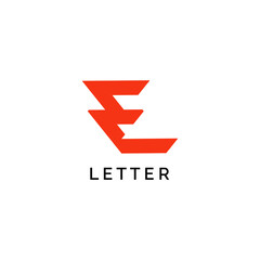 Initial letter E logo.orange color isolated on white background.can be used for your business and branding.