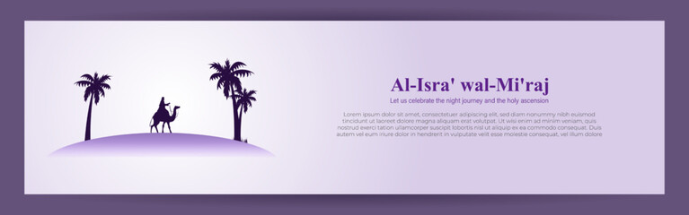 Naklejka premium Vector illustration for Islamic day Al-Isra' wal-Mi'raj means the two parts of a Night Journey.