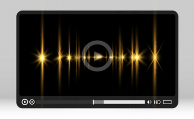 Video media player. Interface for web and mobile applications. Vector illustration, EPS10.